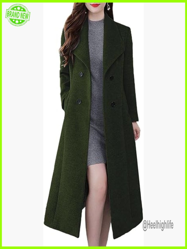 Double Breasted Shawl Lapel Warm Maxi Pea Coat Long